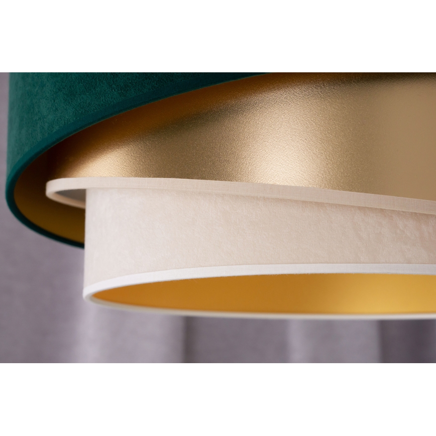 Duolla - Lampadario a plafone KOBO 1xE27/15W/230V diametro 45 cm verde/oro/color crema