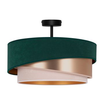 Duolla - Lampadario a plafone KOBO 1xE27/15W/230V diametro 45 cm verde/oro/color crema