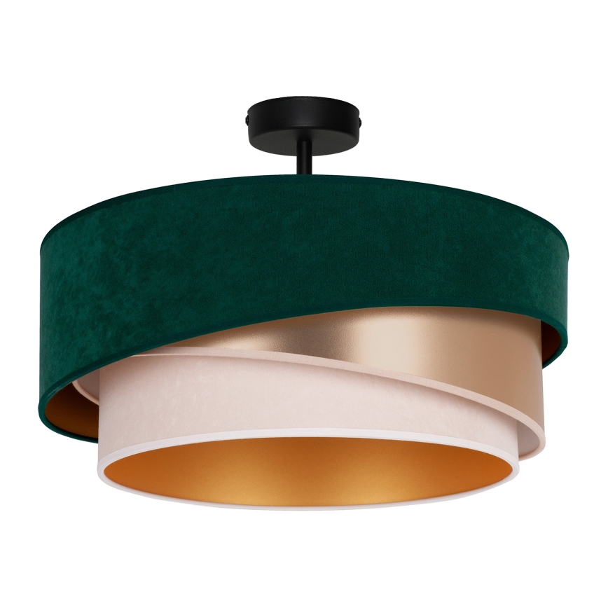 Duolla - Lampadario a plafone KOBO 1xE27/15W/230V diametro 45 cm verde/oro/color crema