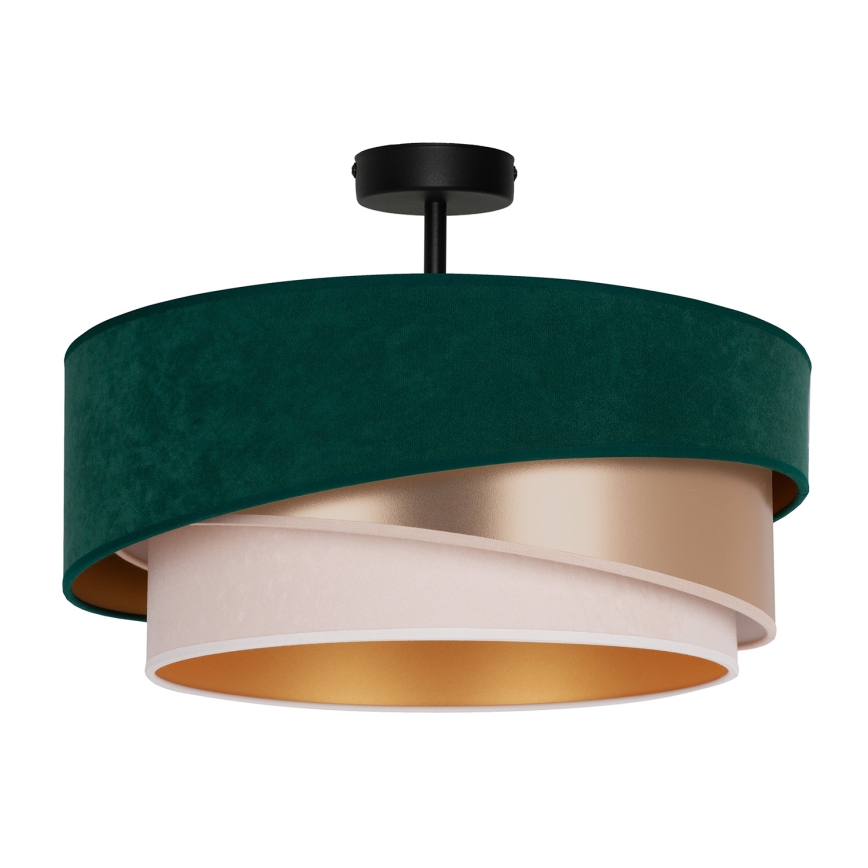 Duolla - Lampadario a plafone KOBO 1xE27/15W/230V diametro 45 cm verde/oro/color crema