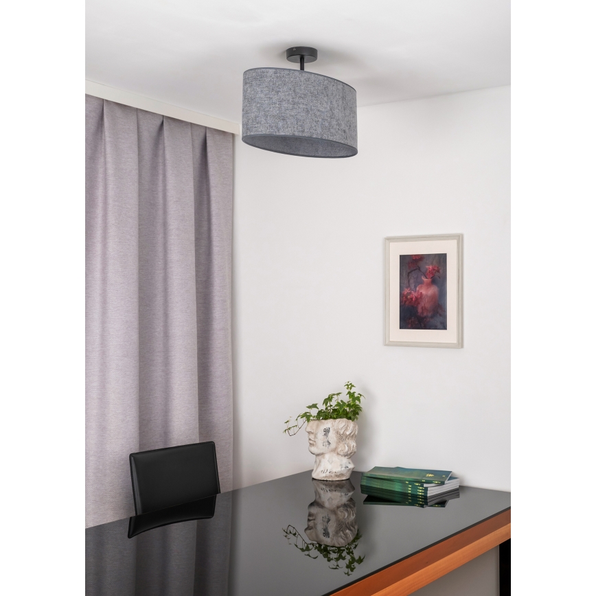 Duolla - Lampadario a plafone OVAL 1xE27/15W/230V grigio