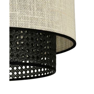 Duolla - Lampadario a plafone RATTAN YUTE 1xE27/15W/230V grigio/nero