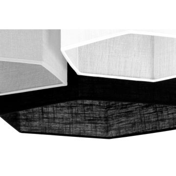 Duolla - Lampadario a plafone ROLLER TRIO HEX 3xE27/15W/230V nero/grigio/bianco