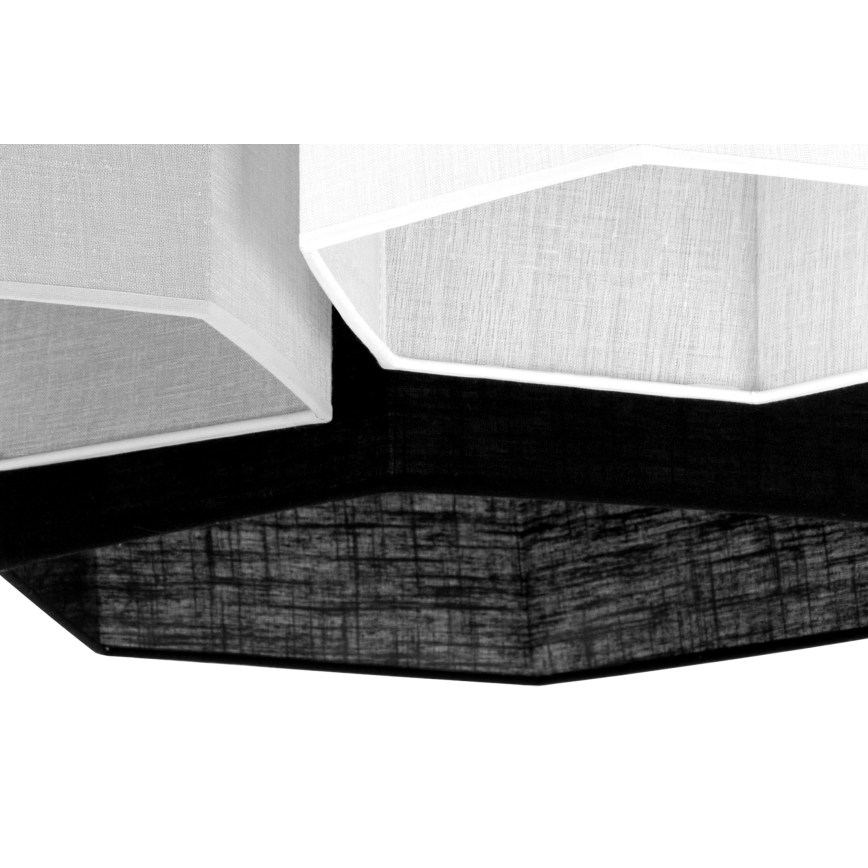 Duolla - Lampadario a plafone ROLLER TRIO HEX 3xE27/15W/230V nero/grigio/bianco