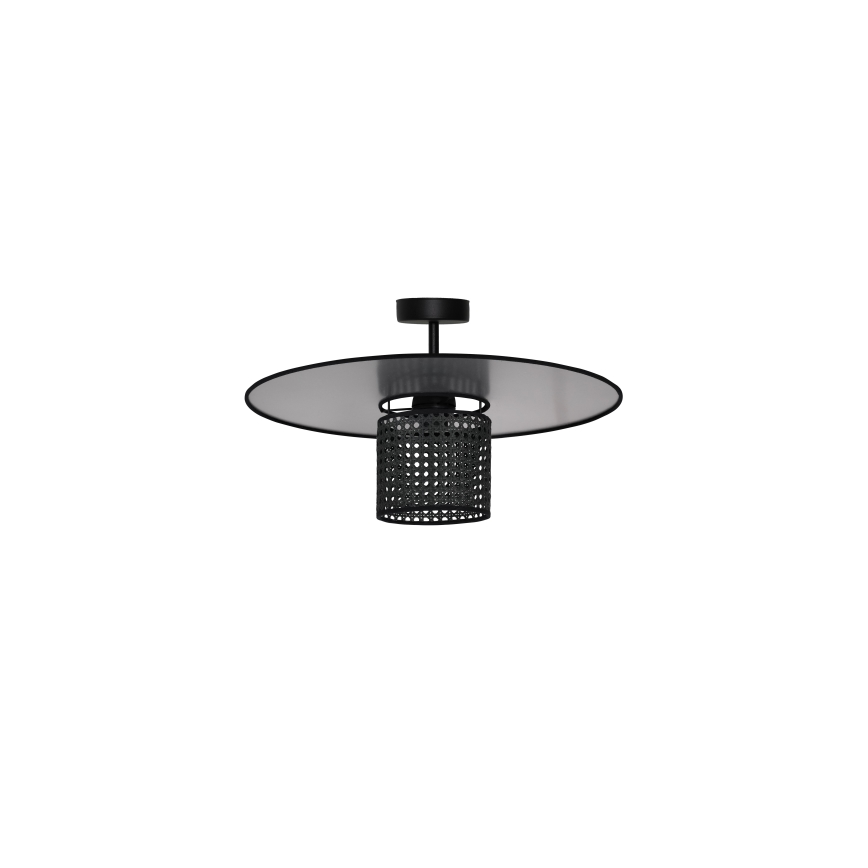 Duolla - Lampadario a plafone TOKYO RATTAN 1xE27/15W/230V nero/argento