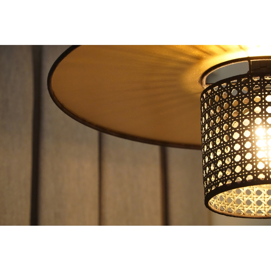 Duolla - Lampadario a plafone TOKYO RATTAN 1xE27/15W/230V oro/nero