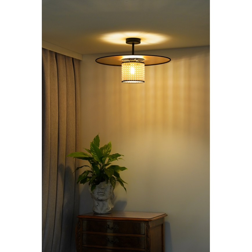 Duolla - Lampadario a plafone TOKYO RATTAN 1xE27/15W/230V oro/rattan