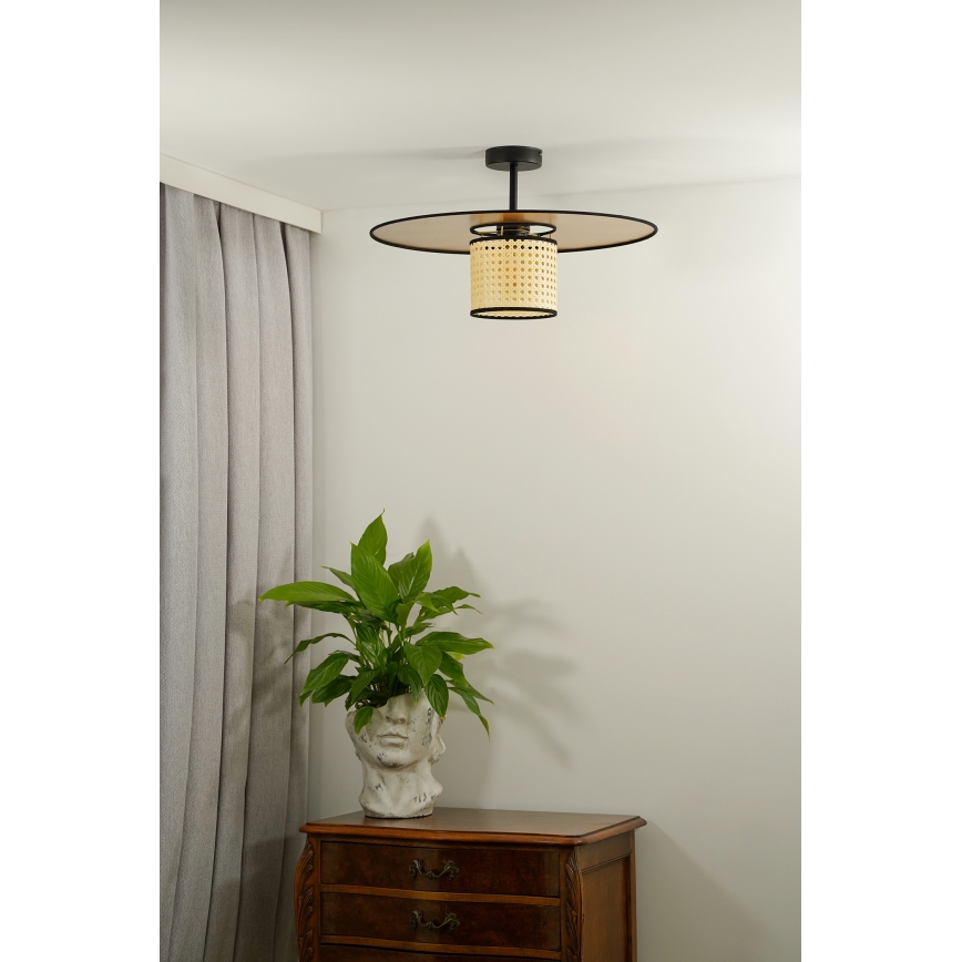 Duolla - Lampadario a plafone TOKYO RATTAN 1xE27/15W/230V oro/rattan