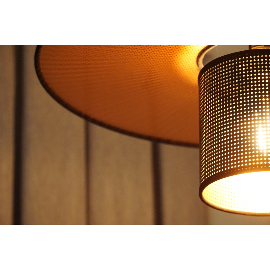 Duolla - Lampadario a plafone TOKYO SHINY 1xE27/15W/230V nero/rame