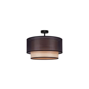 Duolla - Lampadario a plafone WOOD BOHO 1xE27/15W/230V nero/beige