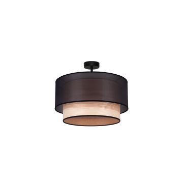 Duolla - Lampadario a plafone WOOD BOHO 1xE27/15W/230V nero/beige