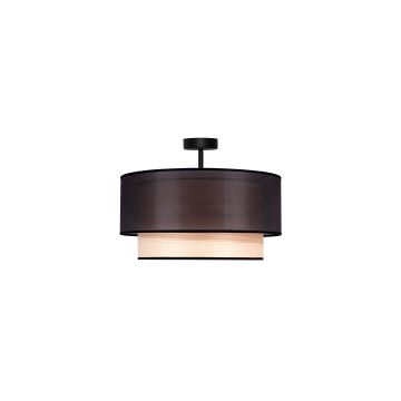 Duolla - Lampadario a plafone WOOD BOHO 1xE27/15W/230V nero/beige