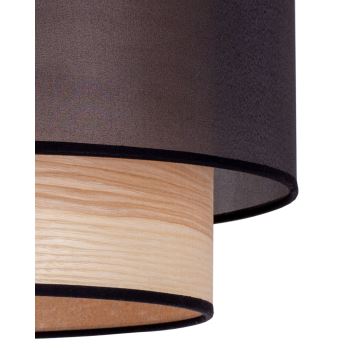 Duolla - Lampadario a plafone WOOD BOHO 1xE27/15W/230V nero/beige