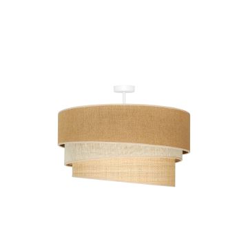 Duolla - Lampadario a plafone YUTE TRIO 3xE27/15W/230V diametro 60 cm marrone/grigio/beige