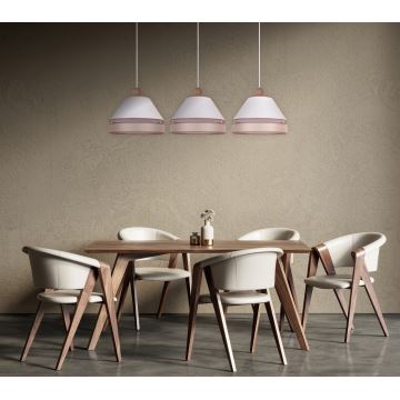 Duolla - Lampadario a sospensione con filo AVIGNON 3xE27/15W/230V bianco/beige