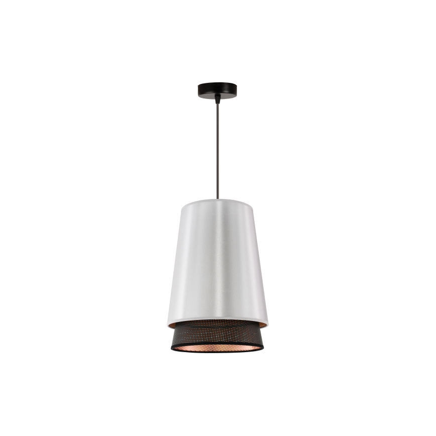 Duolla - Lampadario a sospensione con filo BELL SHINY 1xE27/15W/230V argento/nero