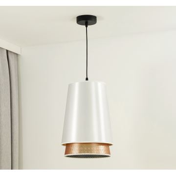 Duolla - Lampadario a sospensione con filo BELL SHINY 1xE27/15W/230V bianco/rame