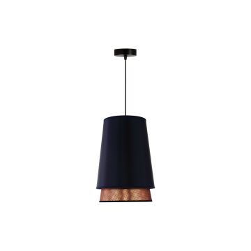 Duolla - Lampadario a sospensione con filo BELL SHINY 1xE27/15W/230V blu/rame