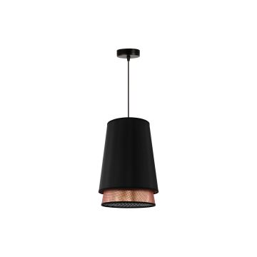 Duolla - Lampadario a sospensione con filo BELL SHINY 1xE27/15W/230V nero/rame