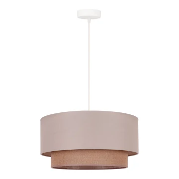 Duolla - Lampadario a sospensione con filo BOHO 1xE27/15W/230V beige/marrone