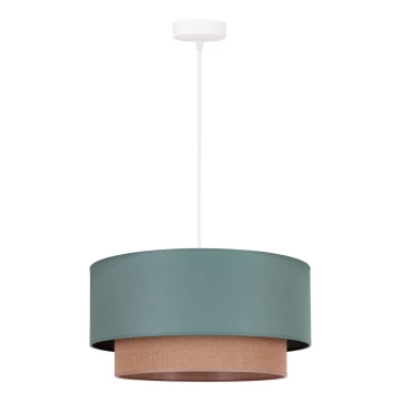 Duolla - Lampadario a sospensione con filo BOHO 1xE27/15W/230V verde/marrone