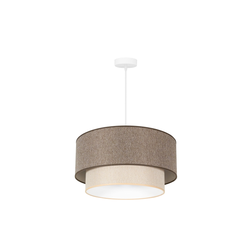 Duolla - Lampadario a sospensione con filo BOHO ECO RECYCLING 1xE27/15W/230V marrone/color crema