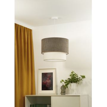 Duolla - Lampadario a sospensione con filo CORDUROY 1xE27/15W/230V marrone/color crema