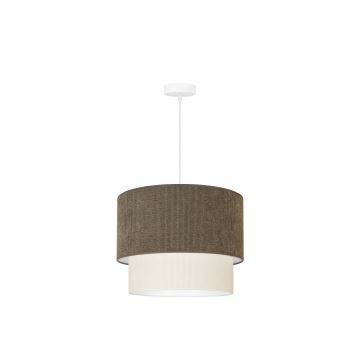 Duolla - Lampadario a sospensione con filo CORDUROY 1xE27/15W/230V marrone/color crema