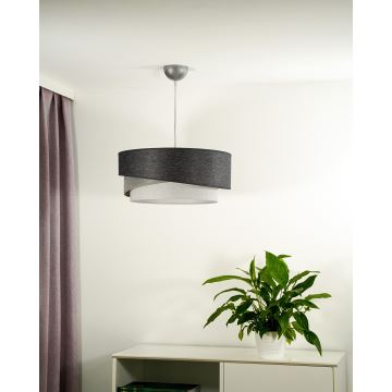 Duolla - Lampadario a sospensione con filo KOBO 1xE27/15W/230V antracite/grigio/bianco