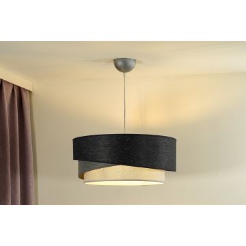 Duolla - Lampadario a sospensione con filo KOBO 1xE27/15W/230V antracite/grigio/bianco