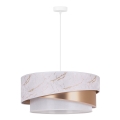 Duolla - Lampadario a sospensione con filo KOBO 1xE27/15W/230V bianco/oro rosa