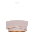 Duolla - Lampadario a sospensione con filo KOBO 1xE27/15W/230V color crema/oro