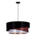 Duolla - Lampadario a sospensione con filo KOBO 1xE27/15W/230V nero/bordeaux/argento