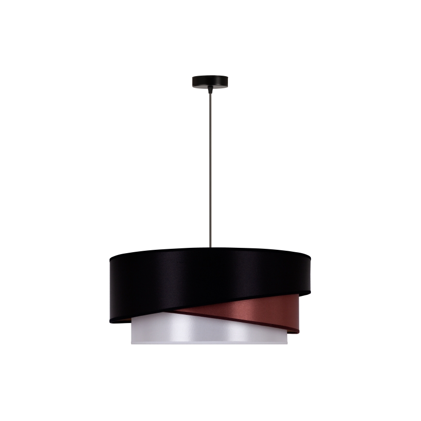 Duolla - Lampadario a sospensione con filo KOBO 1xE27/15W/230V nero/bordeaux/argento