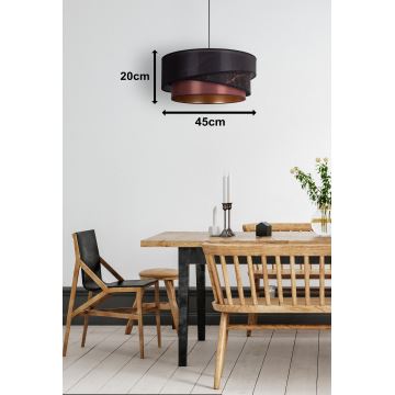 Duolla - Lampadario a sospensione con filo KOBO 1xE27/15W/230V nero/bordeaux/oro