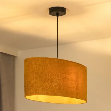 Duolla - Lampadario a sospensione con filo OVAL 1xE27/15W/230V marrone