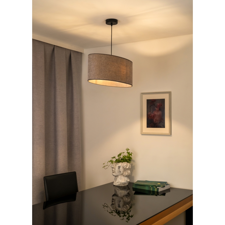 Duolla - Lampadario a sospensione con filo OVAL 1xE27/15W/230V marrone