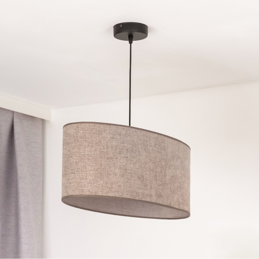 Duolla - Lampadario a sospensione con filo OVAL 1xE27/15W/230V marrone