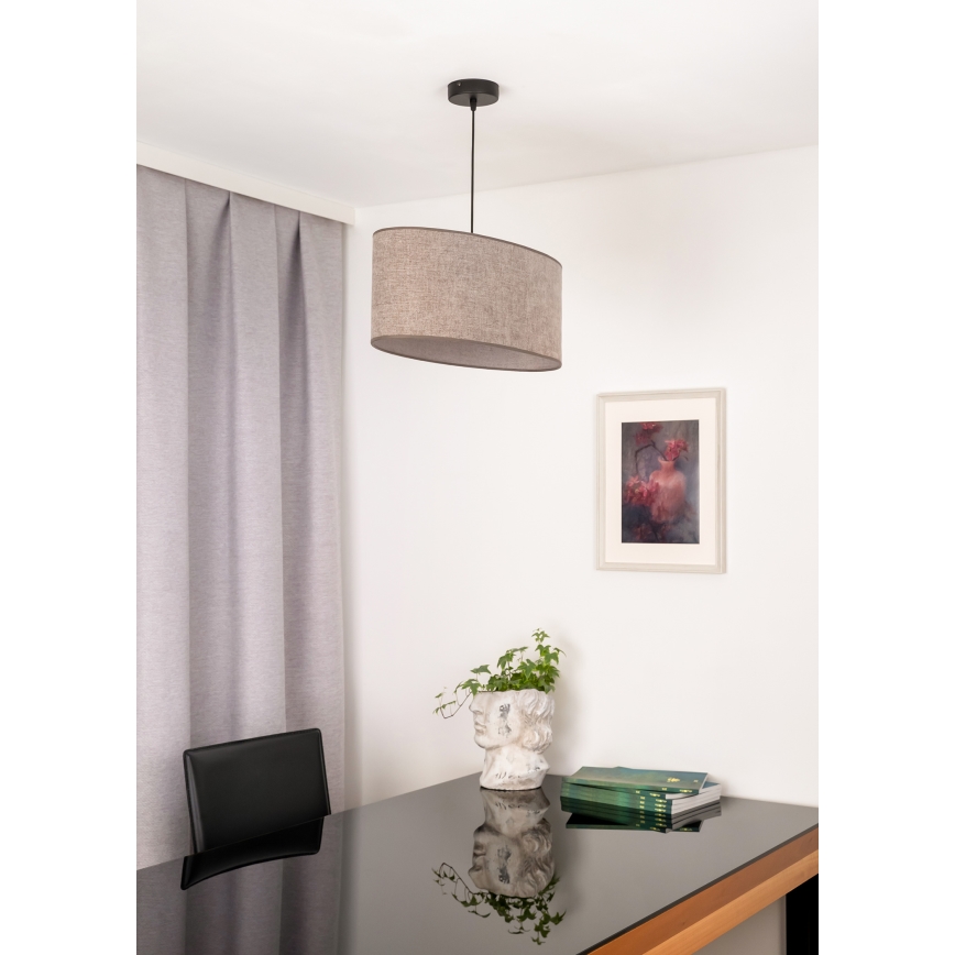 Duolla - Lampadario a sospensione con filo OVAL 1xE27/15W/230V marrone