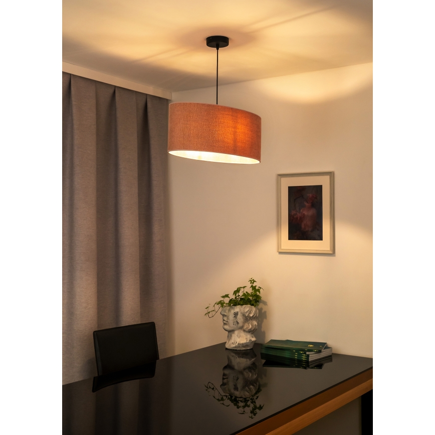 Duolla - Lampadario a sospensione con filo OVAL 1xE27/15W/230V rosa