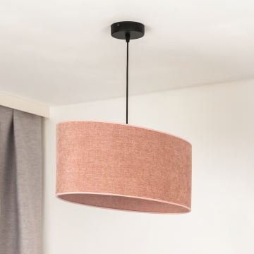 Duolla - Lampadario a sospensione con filo OVAL 1xE27/15W/230V rosa