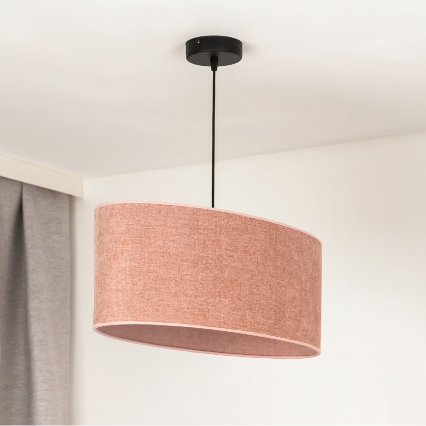 Duolla - Lampadario a sospensione con filo OVAL 1xE27/15W/230V rosa