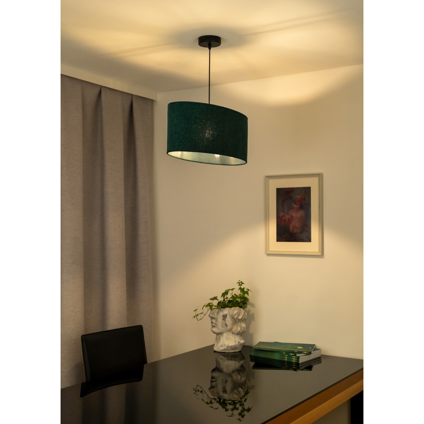 Duolla - Lampadario a sospensione con filo OVAL 1xE27/15W/230V verde