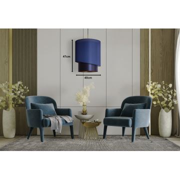 Duolla - Lampadario a sospensione con filo PARIGI 1xE27/15W/230V diametro 40 cm blu/oro