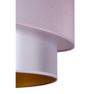 Duolla - Lampadario a sospensione con filo PARIGI 1xE27/15W/230V diametro 40 cm rosa/argento/rame