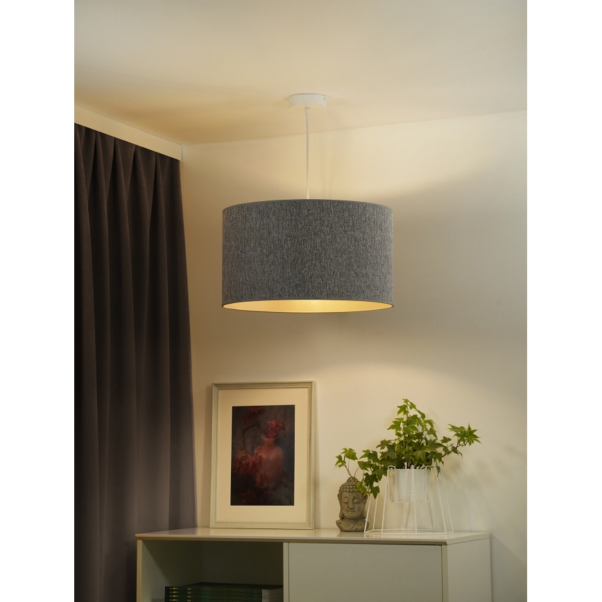 Duolla - Lampadario a sospensione con filo ROLLER ECO RECYCLING 1xE27/15W/230V grigio