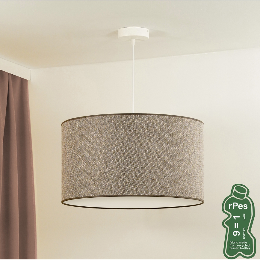 Duolla - Lampadario a sospensione con filo ROLLER ECO RECYCLING 1xE27/15W/230V marrone