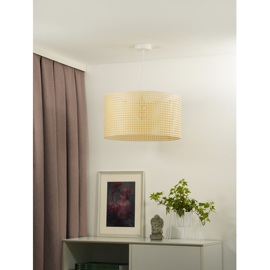 Duolla - Lampadario a sospensione con filo ROLLER RATTAN 1xE27/15W/230V beige