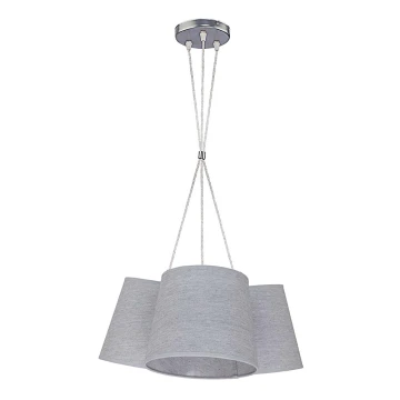 Duolla - Lampadario a sospensione con filo ROSSA 3xE27/40W/230V grigio scuro