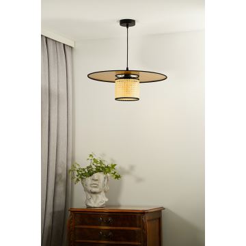 Duolla - Lampadario a sospensione con filo TOKYO RATTAN 1xE27/15W/230V oro/rattan